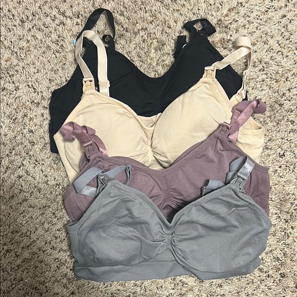 Women's Nursing Bra Set - Black, Cream, Purple, Gray